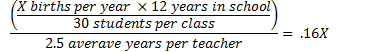 Teacher Replacement Calculation